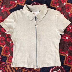 90s front zip top